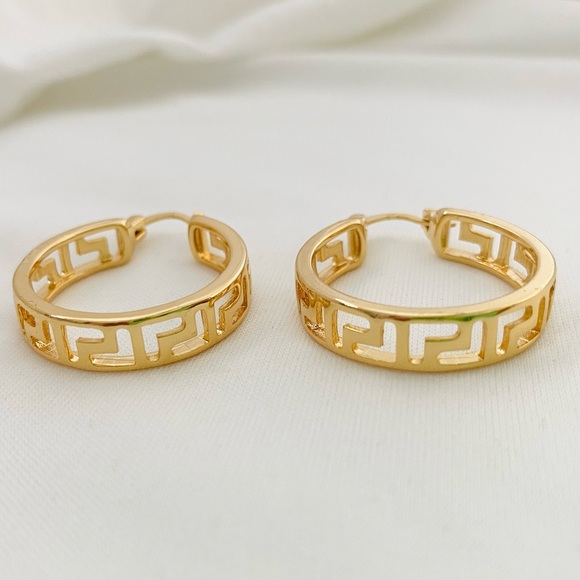 Large Greek Hoops - Picture 7 of 8